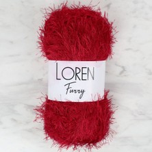 Loren Furry Koyu Kırmızı El Örgü Ipi - RF024 - 34052