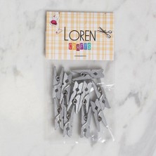 Loren Crafts 10 Lu Gümüş Renk Mini Mandal