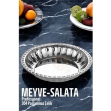 Meyve Tabağı Salata Tabağı Çok Amaçlı Çukur Tabak Paslanmaz Çelik