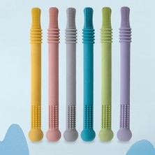 7 Adet Içi Boş Diş Kaşıyıcı Tüp, Yürümeye Başlayan Çiğneme Samanı Oyuncak, Bebek Silikon Diş Çıkarma Oyuncak, Anti-Yeme El Saman, Silikon Renk (Yurt Dışından)
