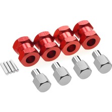 Rc Araba Metal 12MM Tekerlek Altıgen Hub 15MM Uzatma Çoğaltıcı Eksenel SCX10 D90 CC01 F350 1/10 Rc Paletli-Kırmızı (Yurt Dışından)