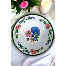 24 cm Emaye Kase , Çukur Tabak, Salata Tabak, Cips Tabak