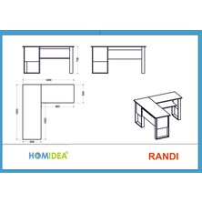 Randi Çalışma Masası - Antrasit / Kemençe