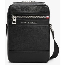 Tommy Hilfiger Pebble Grain Siyah Imzalı Muhabir Çantası