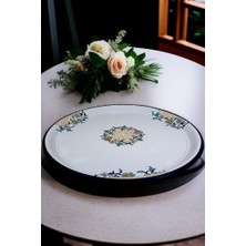 İnci Emaye 70 No Emaye Sini Sofra, Yemek Sunum Tepsi, Yer Sofrası Çinko ~68 cm