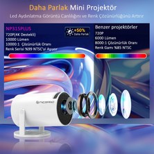 Npo NP315PLUS 4K ANDROID11 Bt5.0 Wifi6 200ANSI Lümen Ios/android Taşınabilir Akıllı LED Projeksiyon