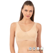 Özkan Underwear 0564 Kadın Pamuklu Ribana Boş Kap Desteksiz Telsiz Balensiz Kalın Askılı Yarım Atlet Sütyen