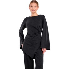 Asimetrik Alt Üst Takım Örme Poliviskon