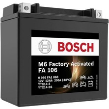 Bosch 12V 12 Ah Motosiklet Aküsü Agm 200 A (En) (150*87*145) (Fa 106) (YTX14-4) (YTX14-BS) (Ters)