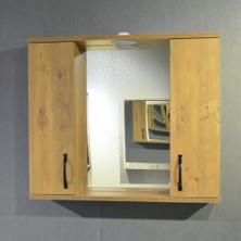Akt Home Banyo Dolabı 80 cm Mdf Aynalı LED Spotlu Üst Dolap Atlantik Çam
