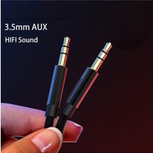 Aux To Aux 3.5mm 2 Metre Örgü Kablo Iphone Samsung Xiaomi Huawei Uyumlu Müzik Ses Aktarıcı Aksesuar