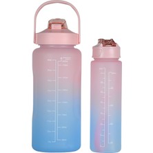 Temel 2 Li Motivasyon Matarası Pembe Kapak
