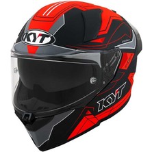 Kyt R2R Kask LED Matt Siyah Kırmızı