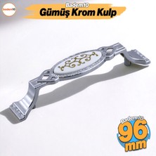 Badem10 Palmira Mobilya Mutfak Dolabı Çekmece Dolap Kapak Kulpu Kulbu Krom Renk 96 mm Metal Kulp