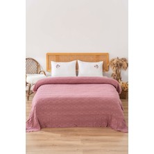 Riva İstanbul Felix Rose Pamuklu Nakışlı Çift Kişilik Pike Takımı 4 Parça Uyku & Çeyiz Seti