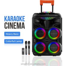 WGY-8888 4x8 Inç Taşınabilir Bluetooth Hoparlör – Ekstra Bas, Dahili Amfi, Mikrofonlu ve Rgb Işıklı