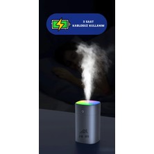 Luvroshe YENİ ŞARJLI  H2O Şarjlı Humidifier 400 ml Ultrasonik Hava Nemlendirici Buhar Makinesi ve Aroma Difüzörü H2O