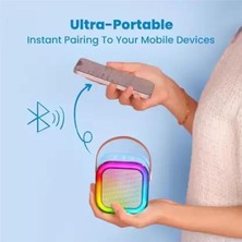 K12 Taşınabilir Bluetooth Hoparlör – Mikrofonlu ve Rgb Işıklı
