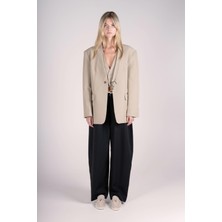 Fermuar Detaylı Blazer Ceket