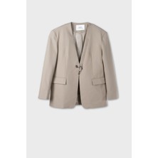 Fermuar Detaylı Blazer Ceket