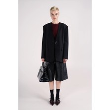 Fermuar Detaylı Blazer Ceket