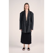 Kendinden Çiçek Desenli Blazer Ceket