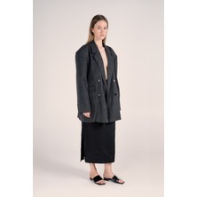 Kendinden Çiçek Desenli Blazer Ceket