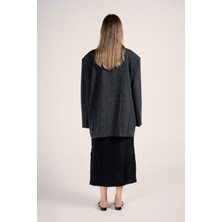 Kendinden Çiçek Desenli Blazer Ceket
