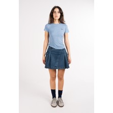 Bisiklet Yaka Kısa Kol Örme T-Shirt