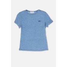 Bisiklet Yaka Kısa Kol Örme T-Shirt