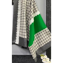 Divitin Özel Tasarım Dantel Detaylı Ekoseli Bohem Kimono