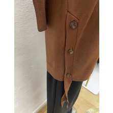Moda Düğme Detaylı Soğuk Iplik Triko Tunik