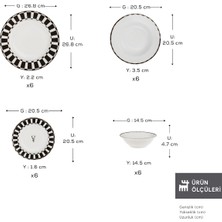 Karaca Elegance Bone Aries 24 Parça 6 Kişilik Yemek Takımı