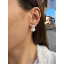 Silver Midye Sallantılı Inci Küpe