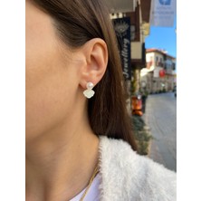 Silver Midye Sallantılı Inci Küpe