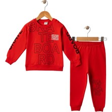 Celira Wwc Kırmızı İki İp Skate Board Nakışlı Erkek Bebek Takım