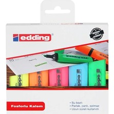 Edding | Fosforlu Kalem Seti E-344, 5'li Paket, 2-5 mm Kesik Uç, Su Bazlı Mürekkep