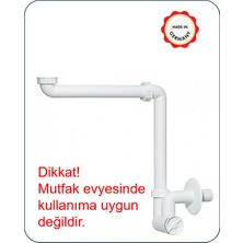 Dallmer Yer Kazandıran Lavabo Sifonu 137 - Lavabo Dolabında ve Çekmecesinde, Lavabo Altında Duvara Bitişik Montajlı Koku Önleyici S Sistemi, Kolay Temizlenir Giderli, Ayarlanabilir Borulu