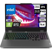 Lenovo Loq 15IRX9 I7-13650HX 64 GB 1 Tbssd 6 GB RTX3050(95W) Windows 11 Pro 15.6" Fhd 144Hz Gaming Notebook 83DV00YXTRAR70