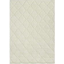 Cool Halı Elegance Diamond Krem Doğal Yün Kazak Örgü Desenli El Dokuma Örgü Halı