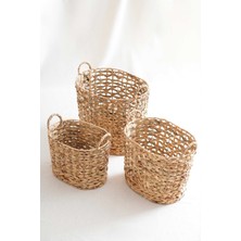 Acar Klen 3 Lü Hasır Çamaşır Sepeti