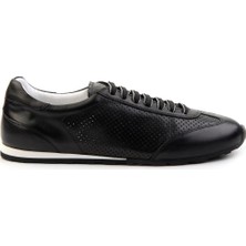 Bambi Siyah Deri Erkek Sneaker E01083017103
