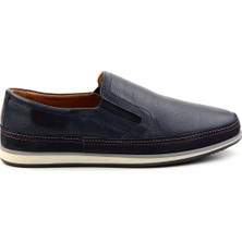 Bambi Lacivert  Deri Erkek Casual Ayakkabı E01084233203