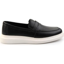 Bambi Siyah Hakiki Deri Erkek Casual Ayakkabı E01081010103