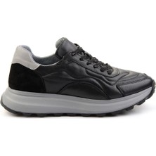 Bambi Siyah Napa  Deri Erkek Sneaker E01347071943