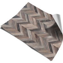 Yer Kaplama Folyosu Kendinden Yapışkanlı Laminasyonlu Balıksırtı Ahşap Parke Desen 60 cm  x 100 cm