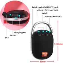 TG-321 Su Geçirmez Taşınabilir Fm Radyo Sd Kart USB Destekli 500MAH 5W Baslı LED Işıklı Bluetooth Hoperlör
