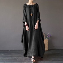 Keten Rahat Baharlık Salaş Elbise