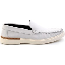 Beyaz Floter Hakiki Deri Erkek Casual Ayakkabı E01863654740