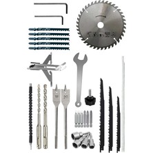 Retools Profesyonel 7li Set (Daire Testere 185 mm + Tilki Kuyruğu + 6 mm Freze + Işık)